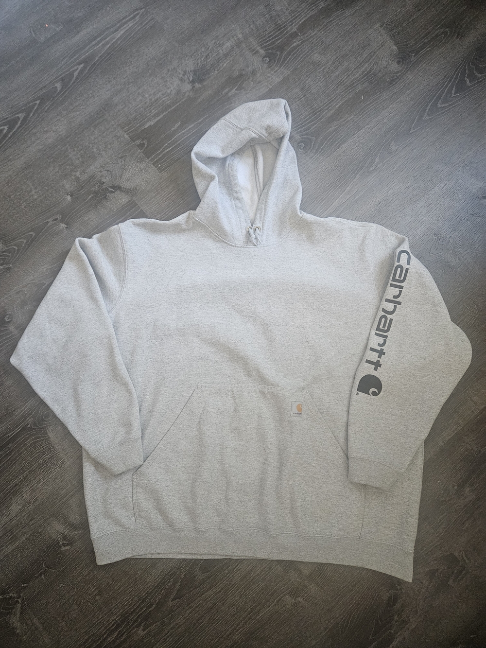 Carhartt Men 3XL K288 Gray Original Fit Midweight Sleeve Logo Hoodie Sweatshirt